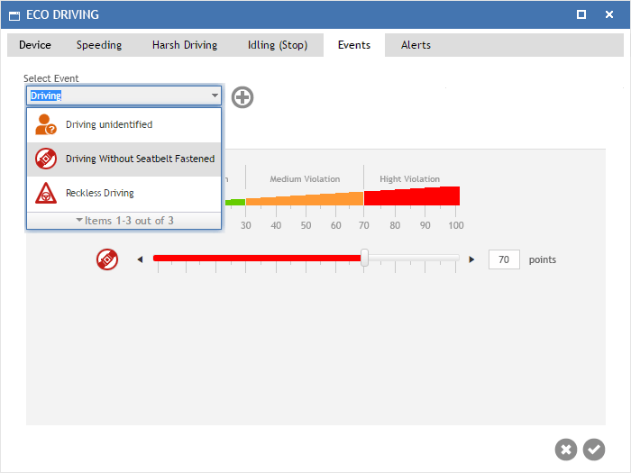 Add Eco Driving Personalized events in GPS devices